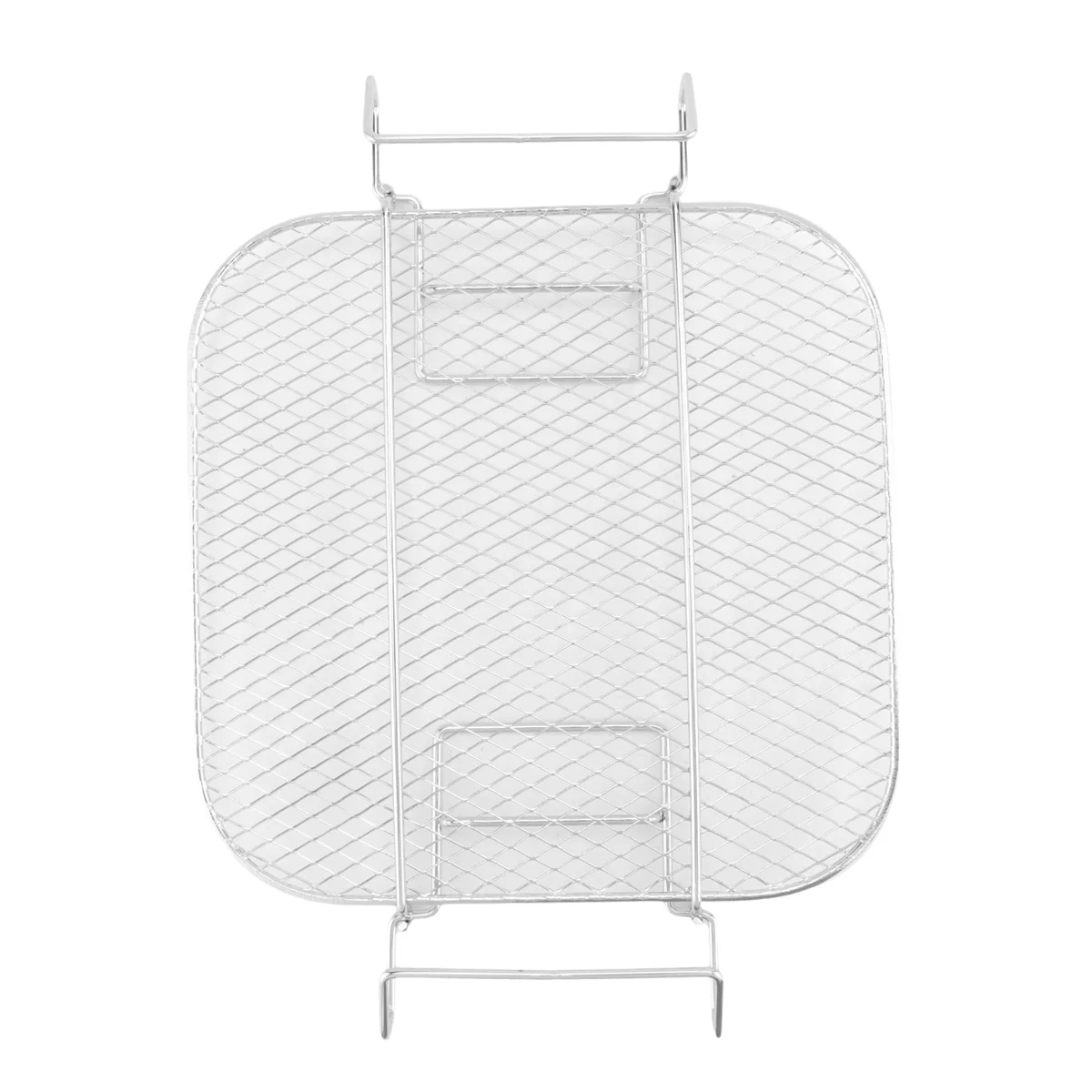 رف مربع متعدد الطبقات للمقلاة الهوائية ، فولاذ مقاوم للصدأ ، ملحقات مجفف ، رفوف بطبقتين