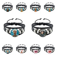 Horror Game Mouthwashing Anya Jimmy Cabochon Leather Bracelets Multilayer Braided Bracelets Bangles Handmade Jewelry Gifts