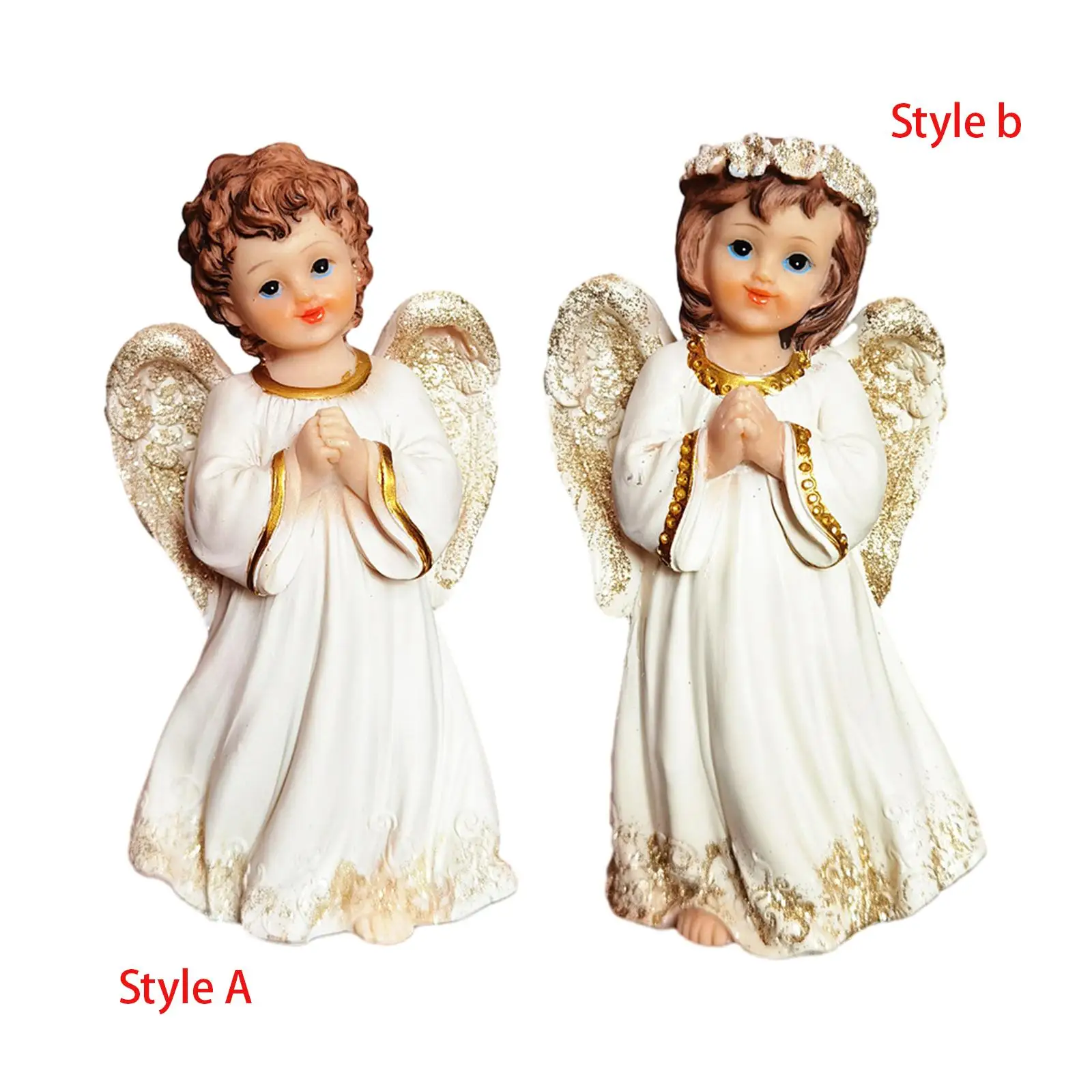 Angel Statue Memorial Cherub Sculpture Resin Angel Figurine Angel Statue for Bookcase Bedroom Home Patio Decoration