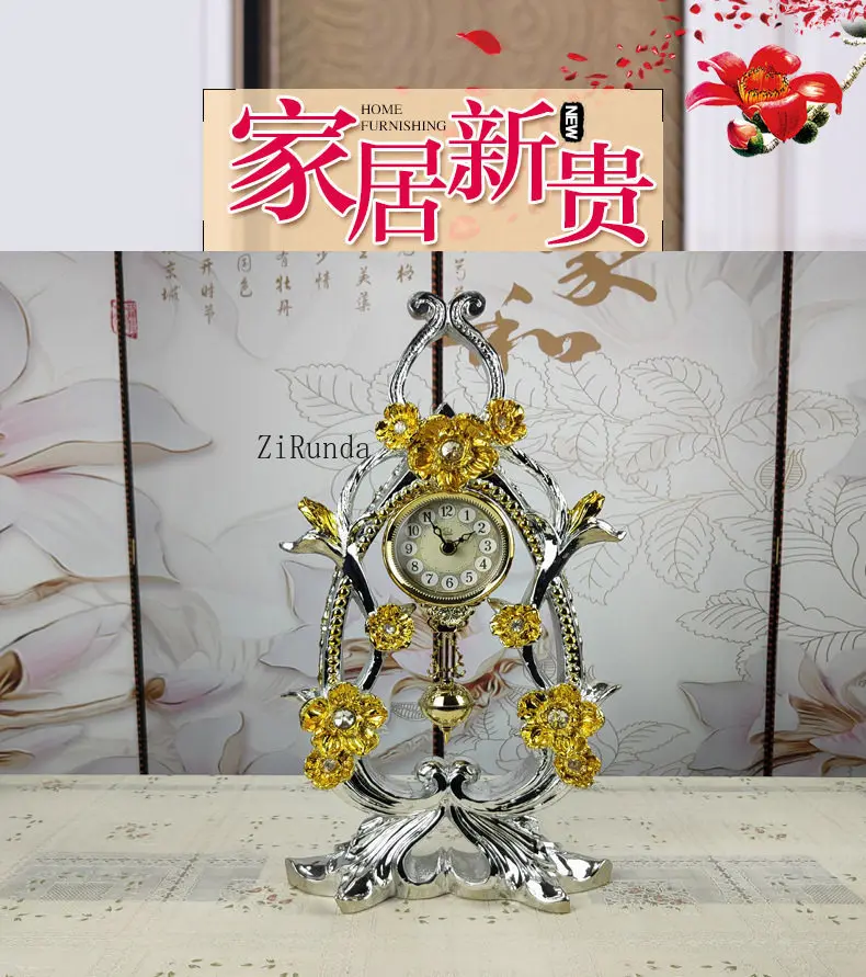 Fotografia 6: Relógio de mesa retrô para sala de estar, relógio de mesa com balanço, relógio decorativo para mesa de cabeceira do quarto.
