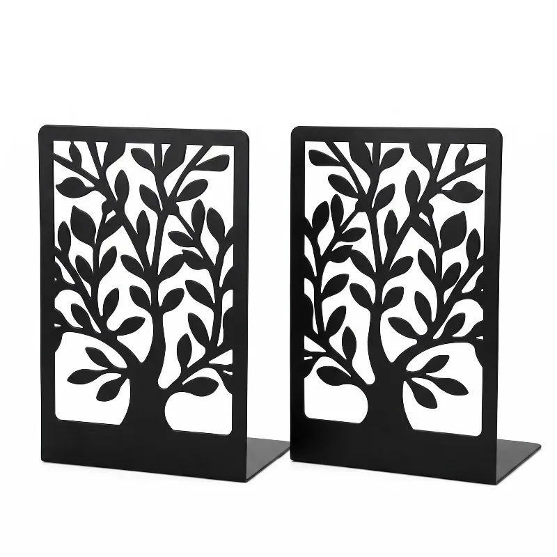 Exquisite Decorative Metal Bookends for Home Office and Library Black Style A 4.7