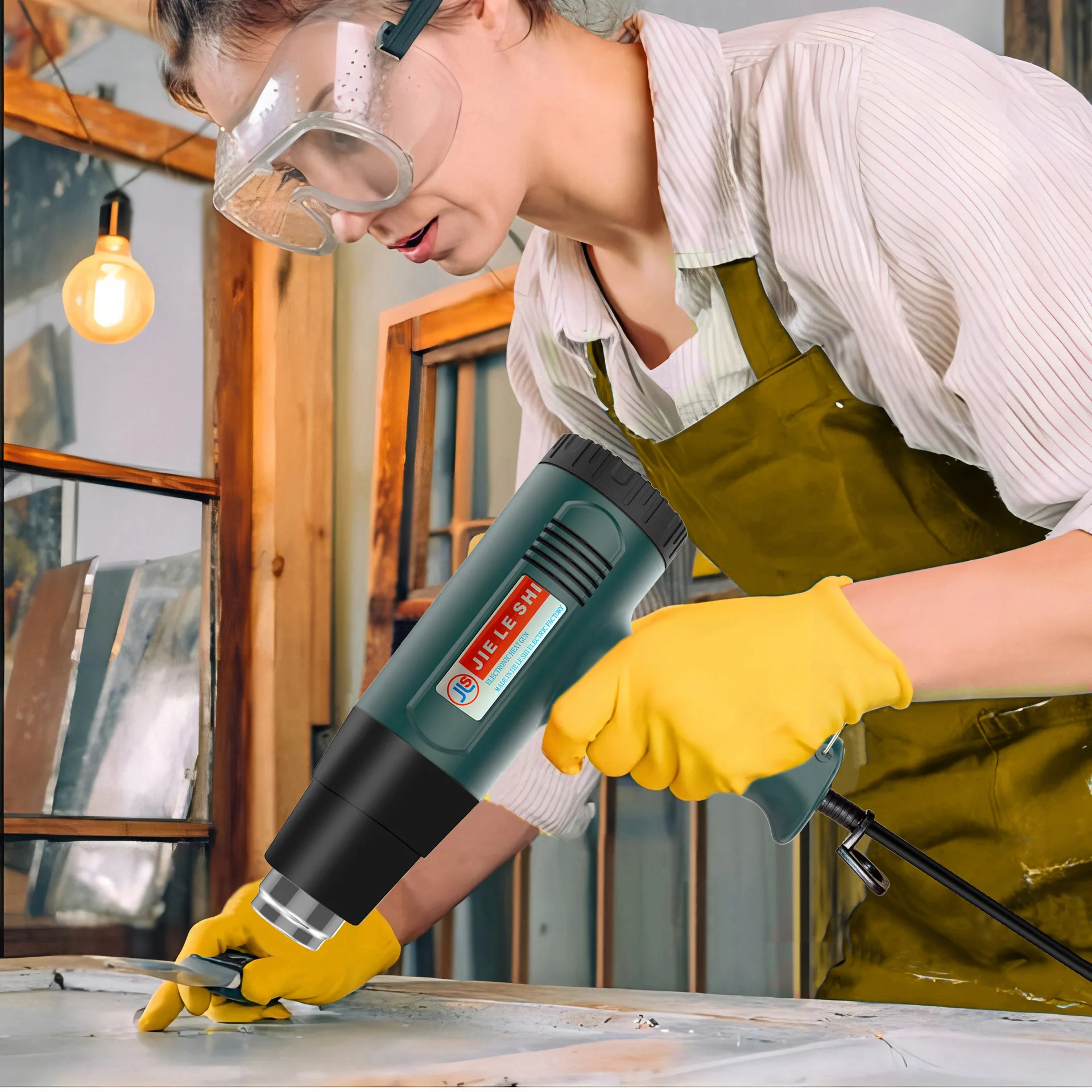 Small Industrial Hot Air Gun Handheld Car Film Constant Temperature Baking Plastic Welding Baking Hot Air Blow