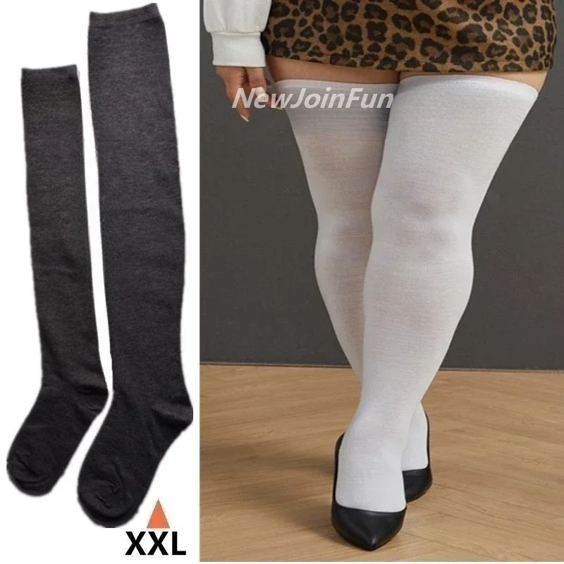 

Oversized Striped Stockings Japanese Over Knee Fashion Plus Size Women Socks Sexy Slim Long Sock Black White stripe Hosiery