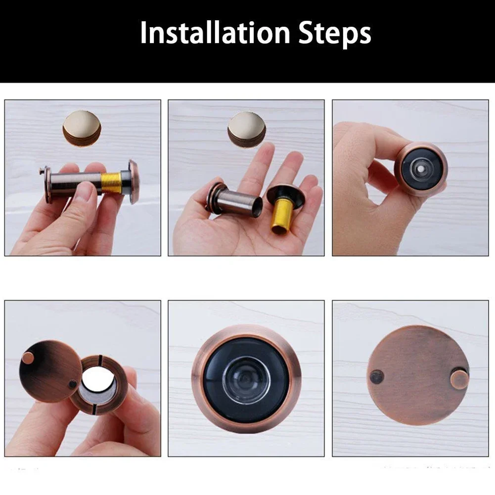 High Quality Door Viewer Door Peephole With Privacy Cover Zinc Alloy 200 Degree Adjustable Glass Lens Eye Sight Hole