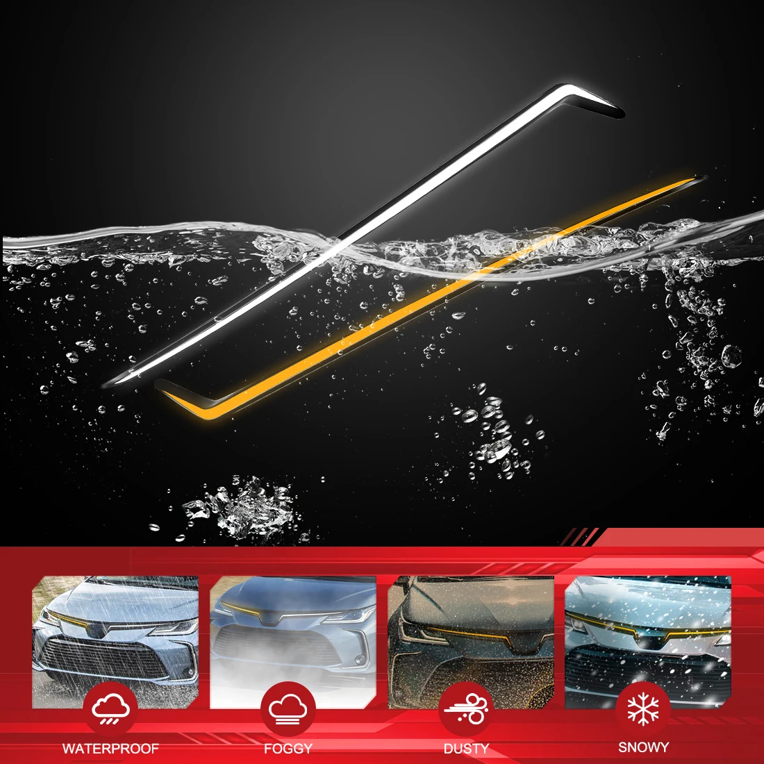 LED DRL For Toyota Corolla 2019-2025 Daytime Running Light Start up Aniation Front Hood Light Dayligts Dynamic Turn Signal Lamps view 4