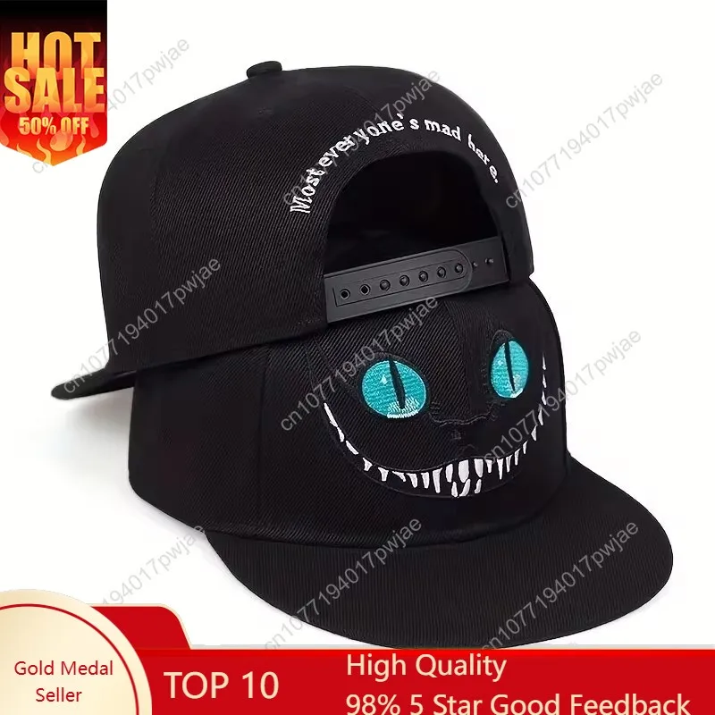 

2024 New Unisex Cartoon Cat Embroidery Hip hop Hats Spring Autumn Outdoor Adjustable Casual Baseball Caps Sunscreen Hat