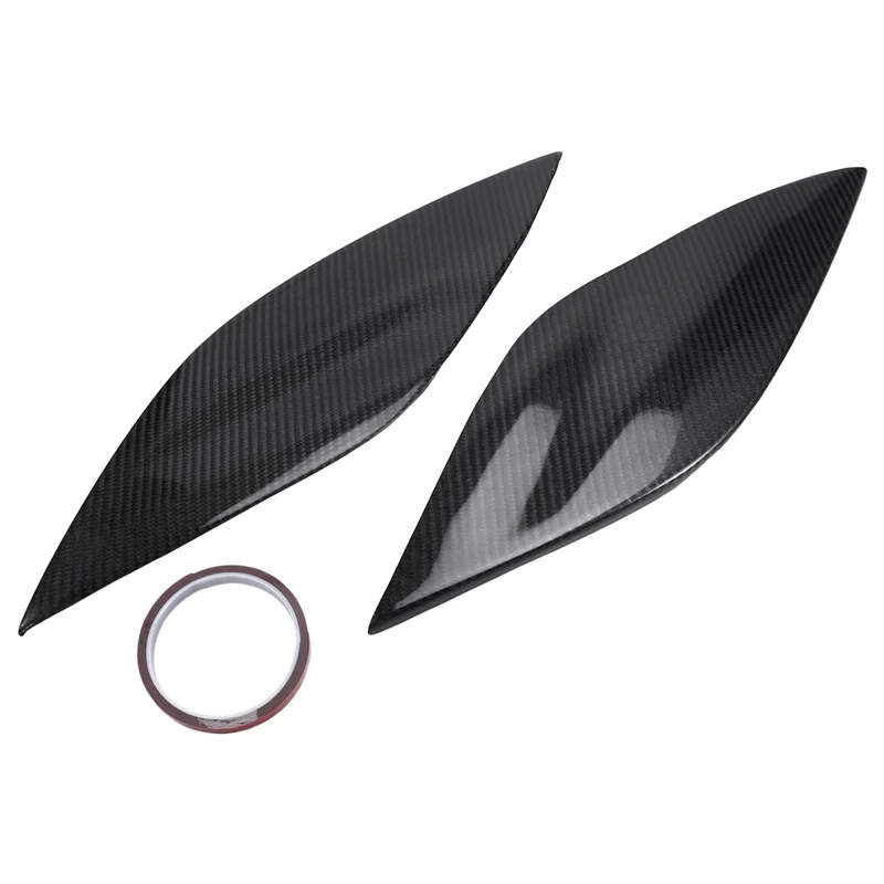 Car Headlight Eyebrows Eyelids Carbon Fiber Stickers Trim Cover Headlight Lid For FIAT BRAVO 2007+-A28K