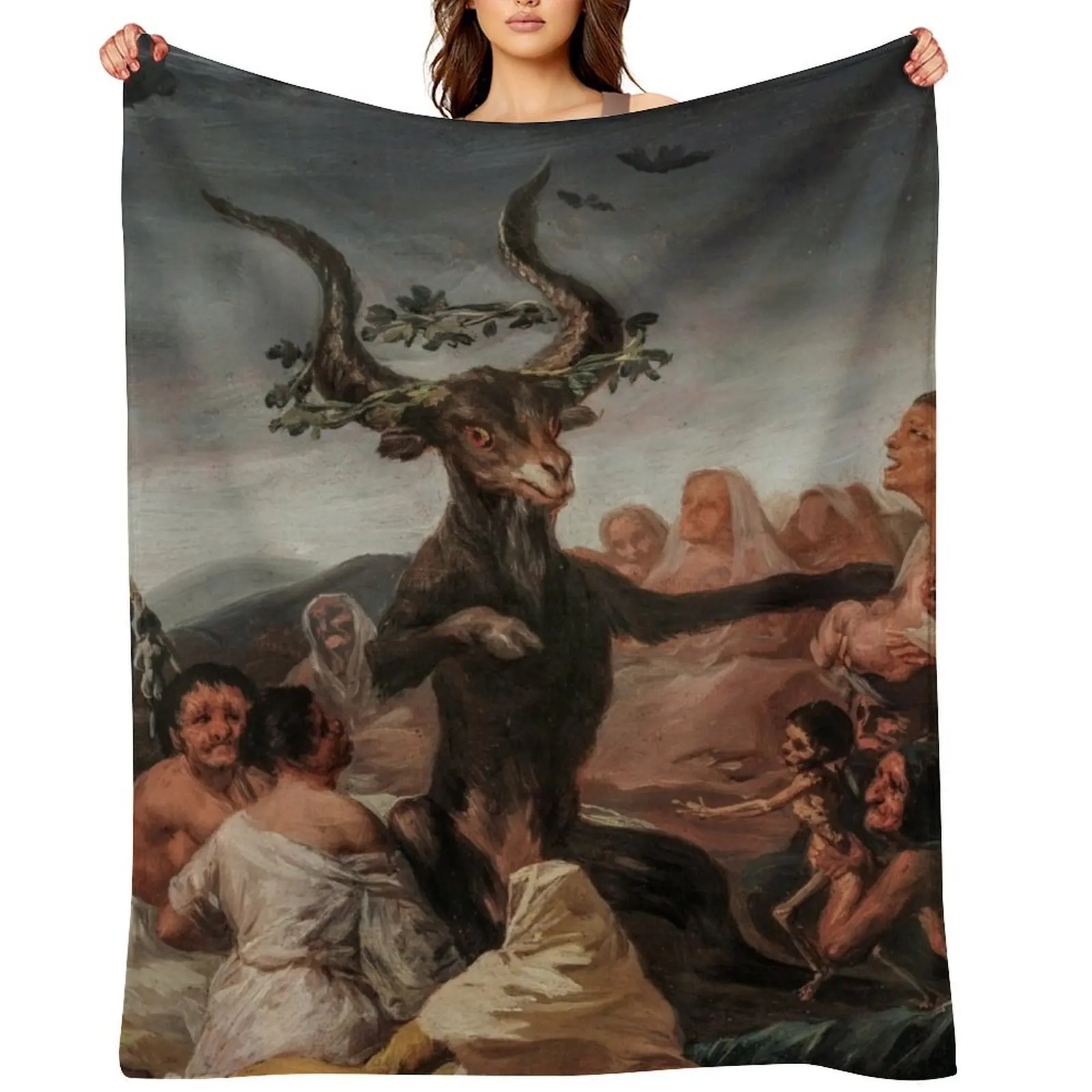 

Francisco de Goya - Witches Sabbath (El Aquelarre) Throw Blanket Extra Large Throw Plaid Tourist christmas gifts Blankets