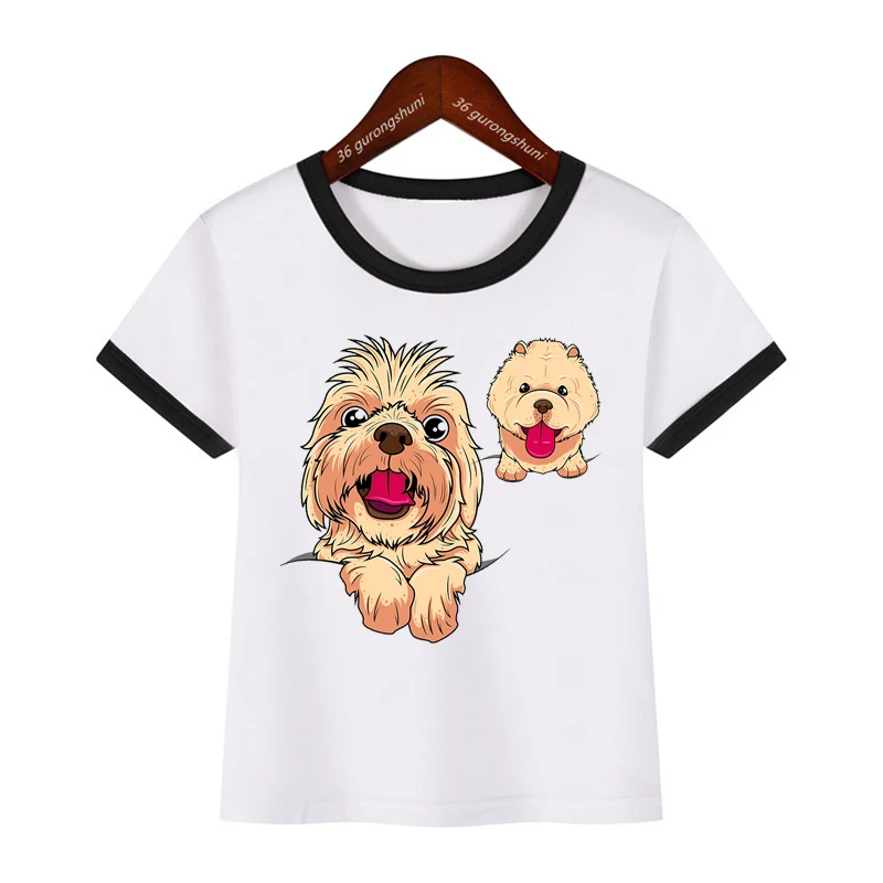 

New hot sale kids clothes tshirt funny collie cute animal cartoon print boys t-shirt summer fashion girls t shirt XXL clothing