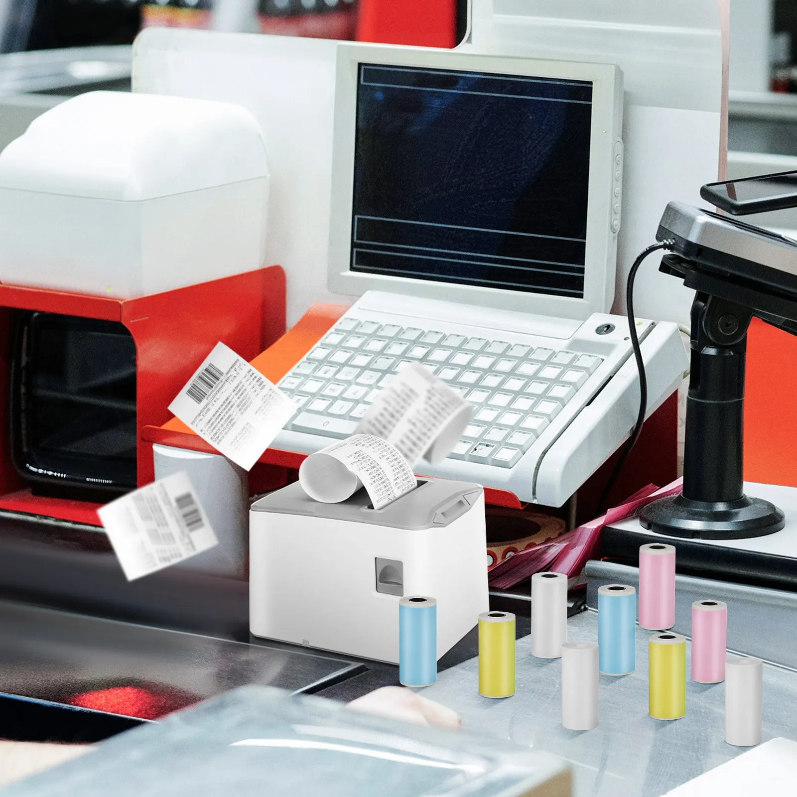 16 Rolls Thermal Printer Label Paper Mini Sticker Printer Paper Clear Legible Printing Different Styles Various Needs