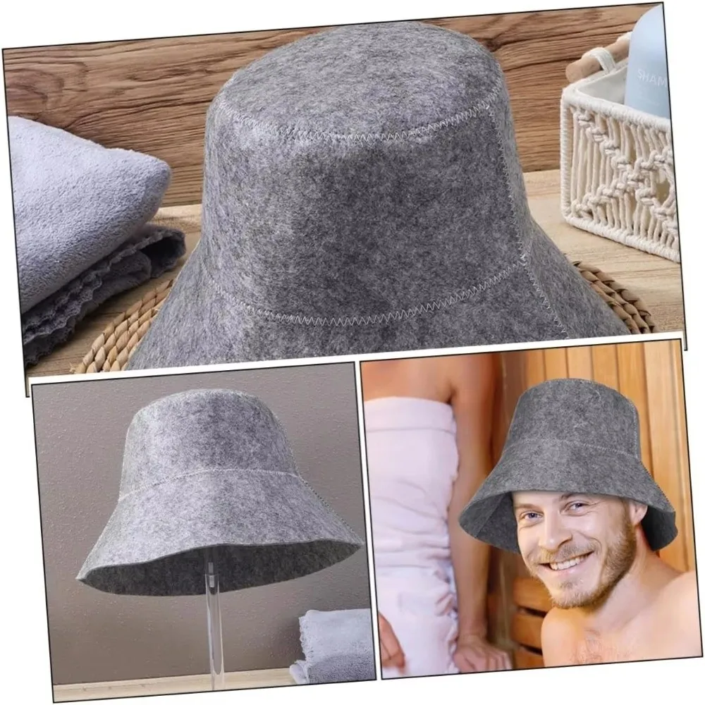 Fashion Felt Felt Sauna Cap Quickly Drying Good Water Absorption Sauna Hat Sweat Absorbing Head Protection Bath Hat Bath Spa