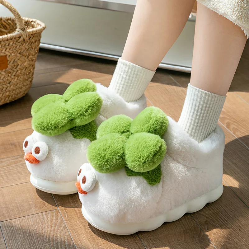 

NEW funny bird creative slippers winter women's plush booties woman outdoor warm shoes man novelty cosplay shoes home slippers