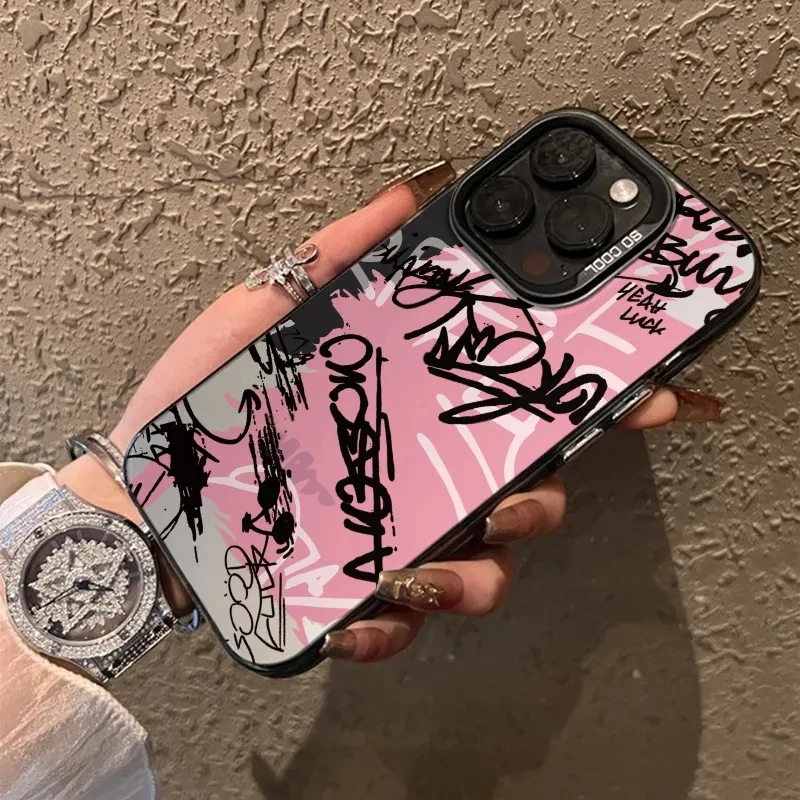 آيفون 17 16 حالات شخصية الإنجليزية الكتابة الشفاه جراب هاتف آيفون 16E 15 14 13 12 11 برو ماكس XS XR X 7 8Plus غطاء
