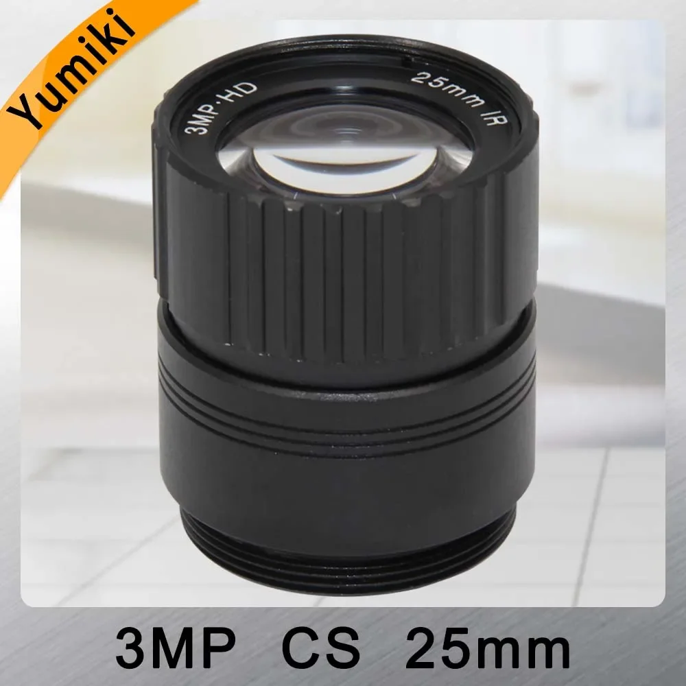 

Yumiki CCTV Lens 25mm IR 1/2.5 Inch 3MP F1.4 Fixed CS Mount Mega Lens 1080P HD For IP HD CVI SDI Camera IP Camera