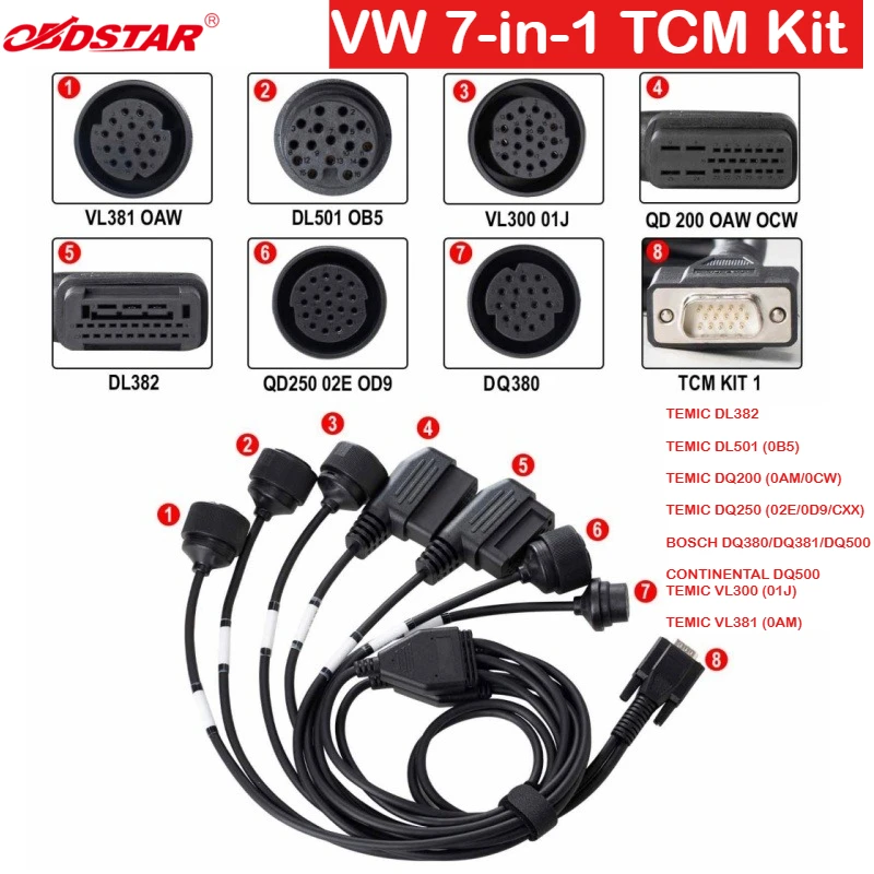 

Новое поступление OBDSTAR для комплекта TCM VW 7-в-1 поддерживает клонирование ECU для чтения/записи MAP работает с DC706 и другими устройствами OBDSTAR