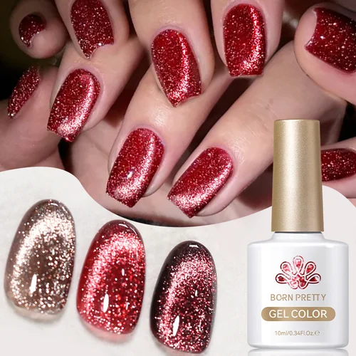 Imagen 2 del producto BORN PRETTY 10ml brillante reflectante gato Gel magnético esmalte de uñas rojo plata oro ultra brillo Varnis Gel de uñas semipermanente
