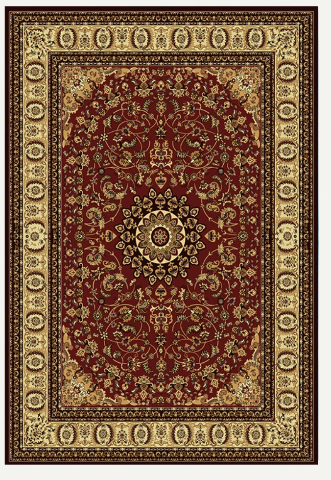 Tapis turc rouge vintage pour salon, chambre à coucher, tapis de sol bohème, lavable, décoratif, tapis de table de cuisine