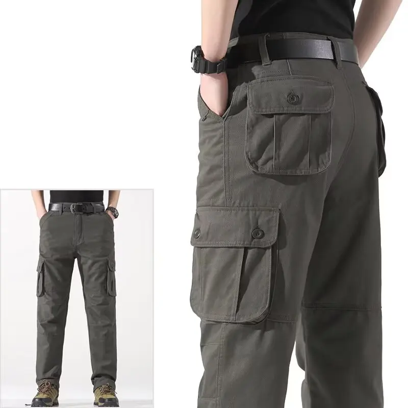 

Men Formal Casual Comfortable Plus Size Cargo Pants Men Loose Straight Elasticity Pants Safari Style Fashion Versatile Trousers