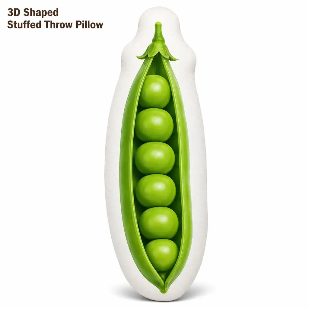 Simulation Vegetables Peas Plush Pillow Cushion Funny Stuffed Throw Pillow Home Decor Gift Sofa Bed Restaurant Chef Kitchen
