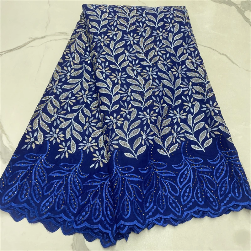 African Swiss Voile Lace Fabric Embroidery 2024 High Quality Lace Dry 100% Cotton Lace French For Nigeiran Wedding Women Sew