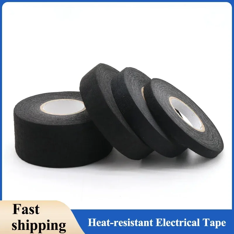 

Width 9~50mm Heat-resistant Flame Retardant Tape Adhesive Cloth Tape For Car Cable Harness Wiring Loom Protection Black