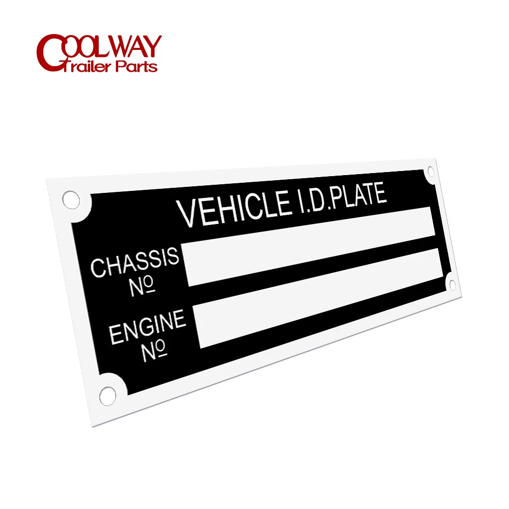 Blank or Engraved Aluminum Trailer Vehicle ID Tag Plant Chassis Plates Car Motorbike Caravan RV Parts Camper Accessories