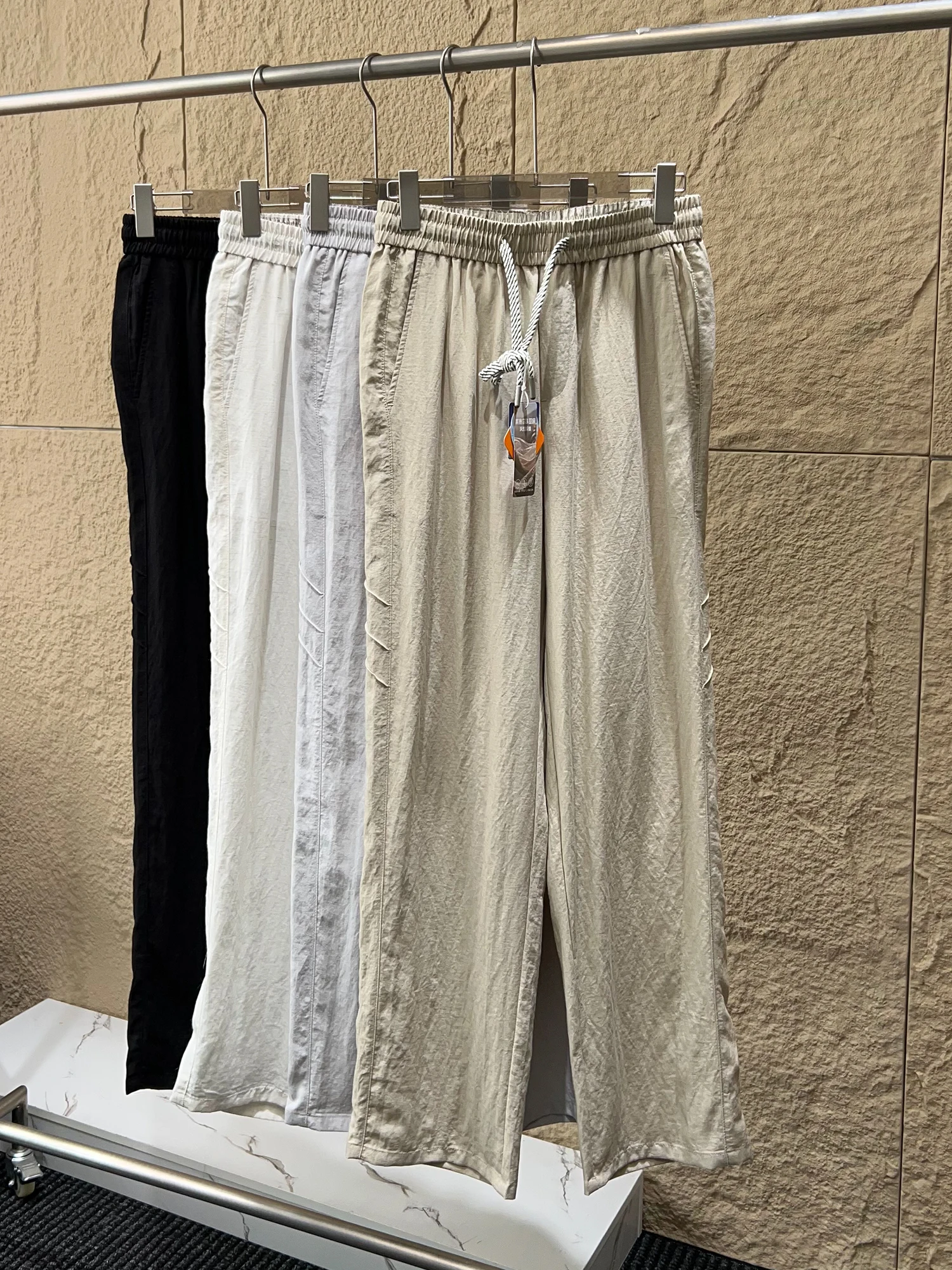 

Cooling Down! Linen Casual Pants for Men Breathable Quick Dry Straight Leg Summer Trousers Comfortable Moisture Wicking
