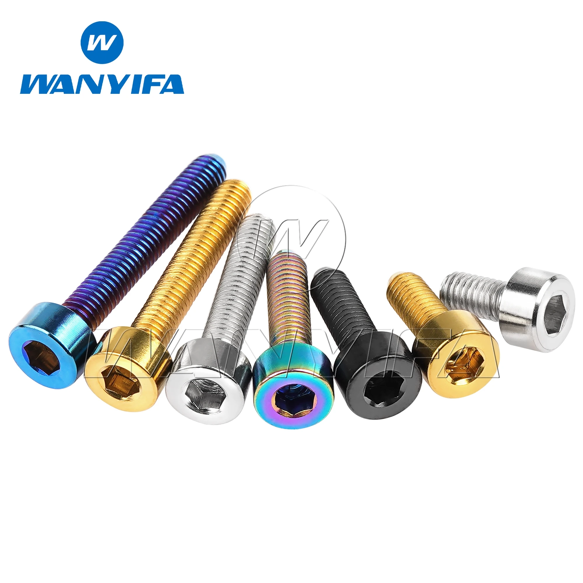 Wanyifa Titanium Bolt M3x6 8 10 12 15 18 20mm Stigma Screw for Bicycle Titanium Fastener