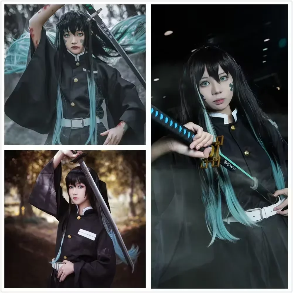 

Anime Demon Slayer Cosplay Kimetsu No Yaiba Tokitou Muichirou Cosplay Costume Kisatsutai Uniform Wig Halloween Party Clothes