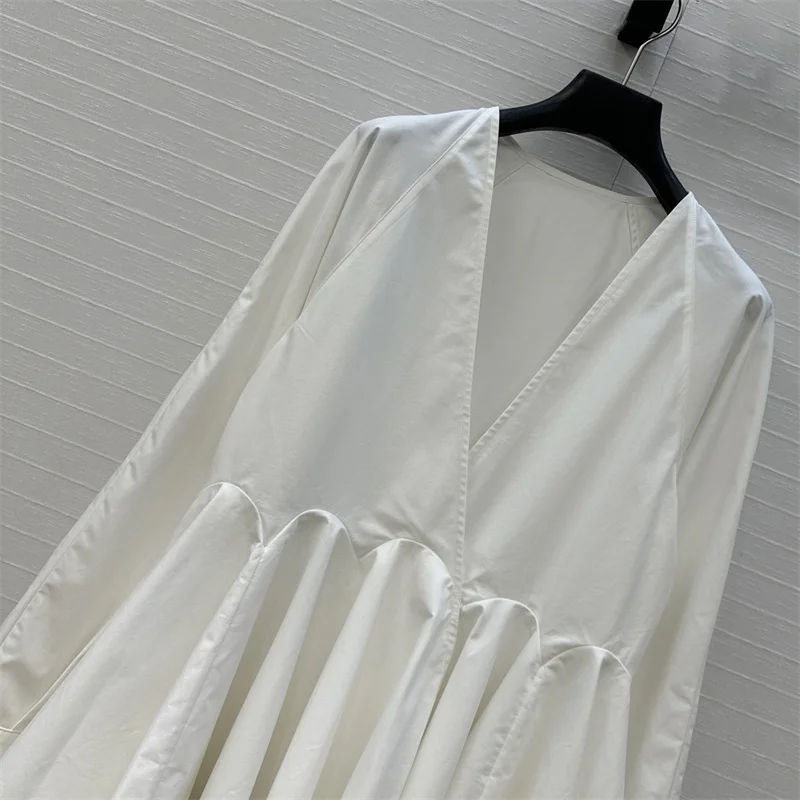 Damen-Shirt, neues Slim-Fit-Langarm-Top mit V-Ausschnitt für den Herbst 2022. Hochwertige Damenbluse aus reiner Baumwolle, Y2K-Tops für Damen