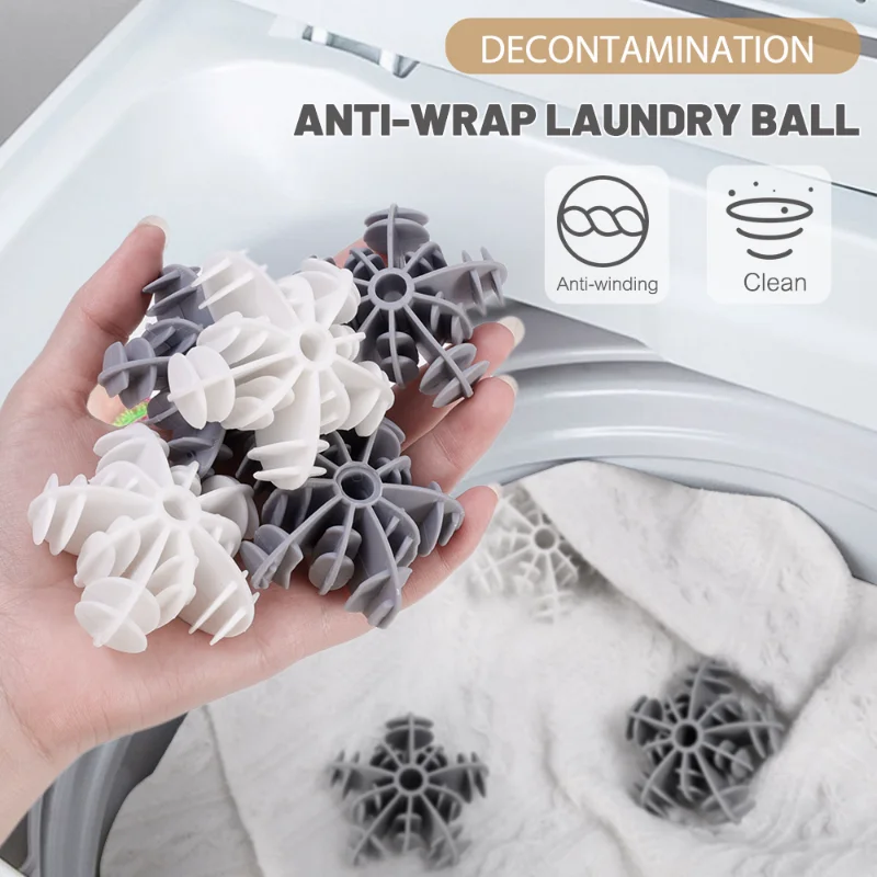 5/1Pcs Silicone Laundry Ball Reusable Clothes Stain Removal And Knot Prevention Cleaning Tool Pet Hair Remover Laundry Balls