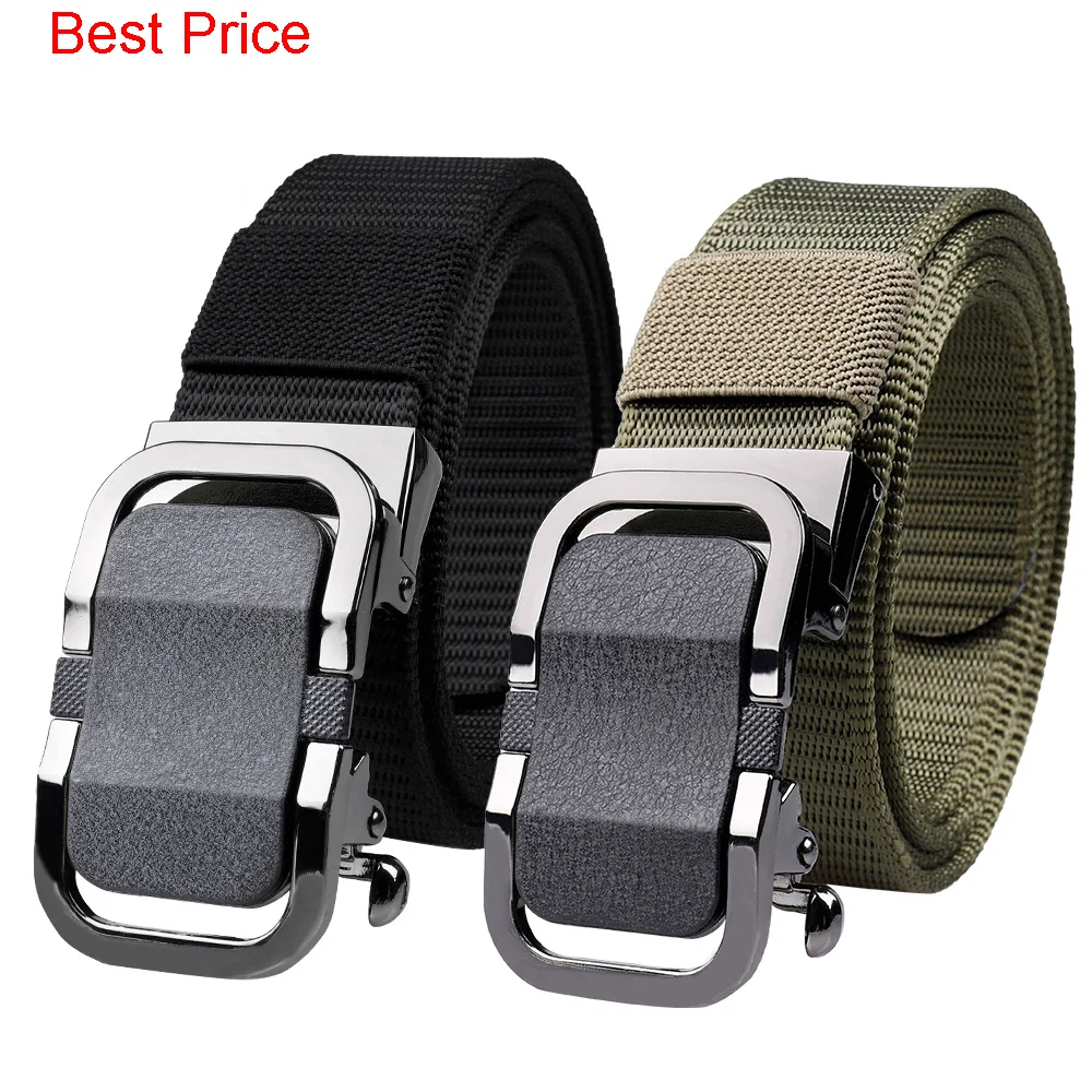 20Pcs Men's Toothless Automatic Buckle Belt Thickened Nylon Belt Business Leisure Belt Outdoor Fashion Belt