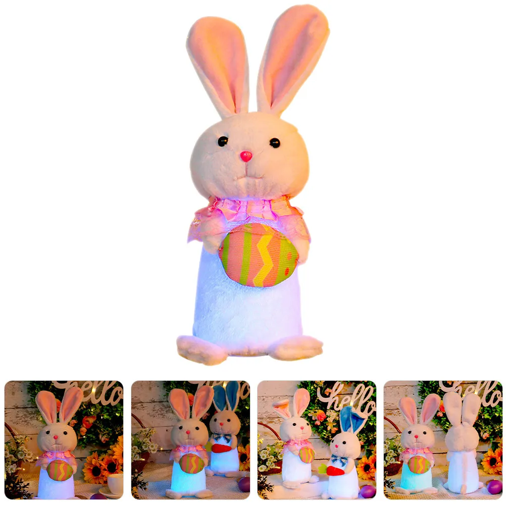 

Светящаяся статуэтка пасхального кролика, настольный декор, весеннее украшение в виде кролика, праздничный декор для стола, полки, книжного шкафа, патио, сада