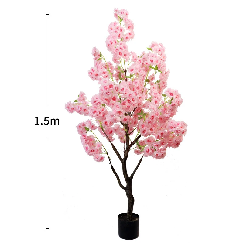 人工桜の木の植物、大規模な花、盆栽の装飾、緑、結婚式、家族、庭