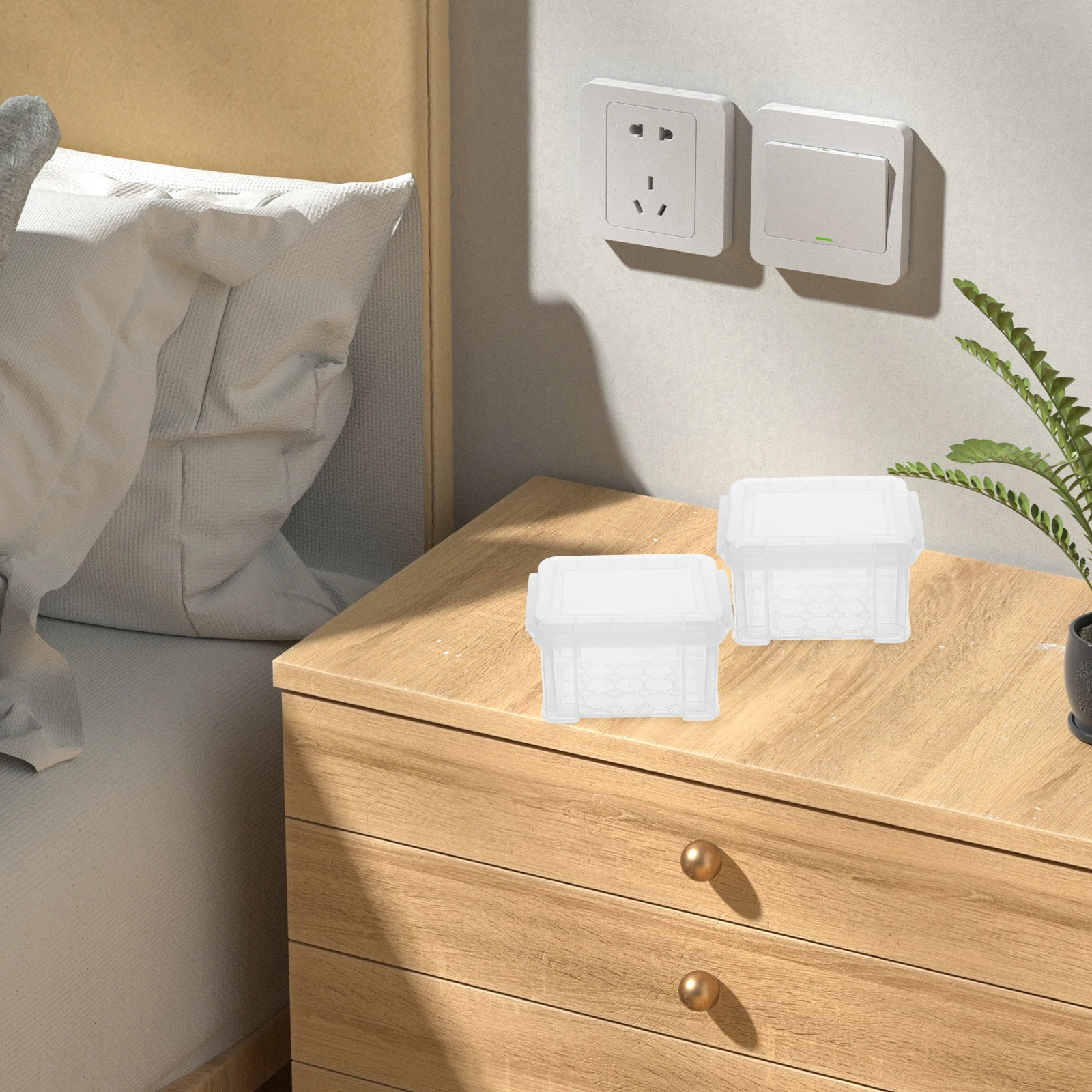 

10Pcs Clear Storage Bins with Lids Small Plastic Boxes for Organizing Accessories Compact Transparent Containers Home School