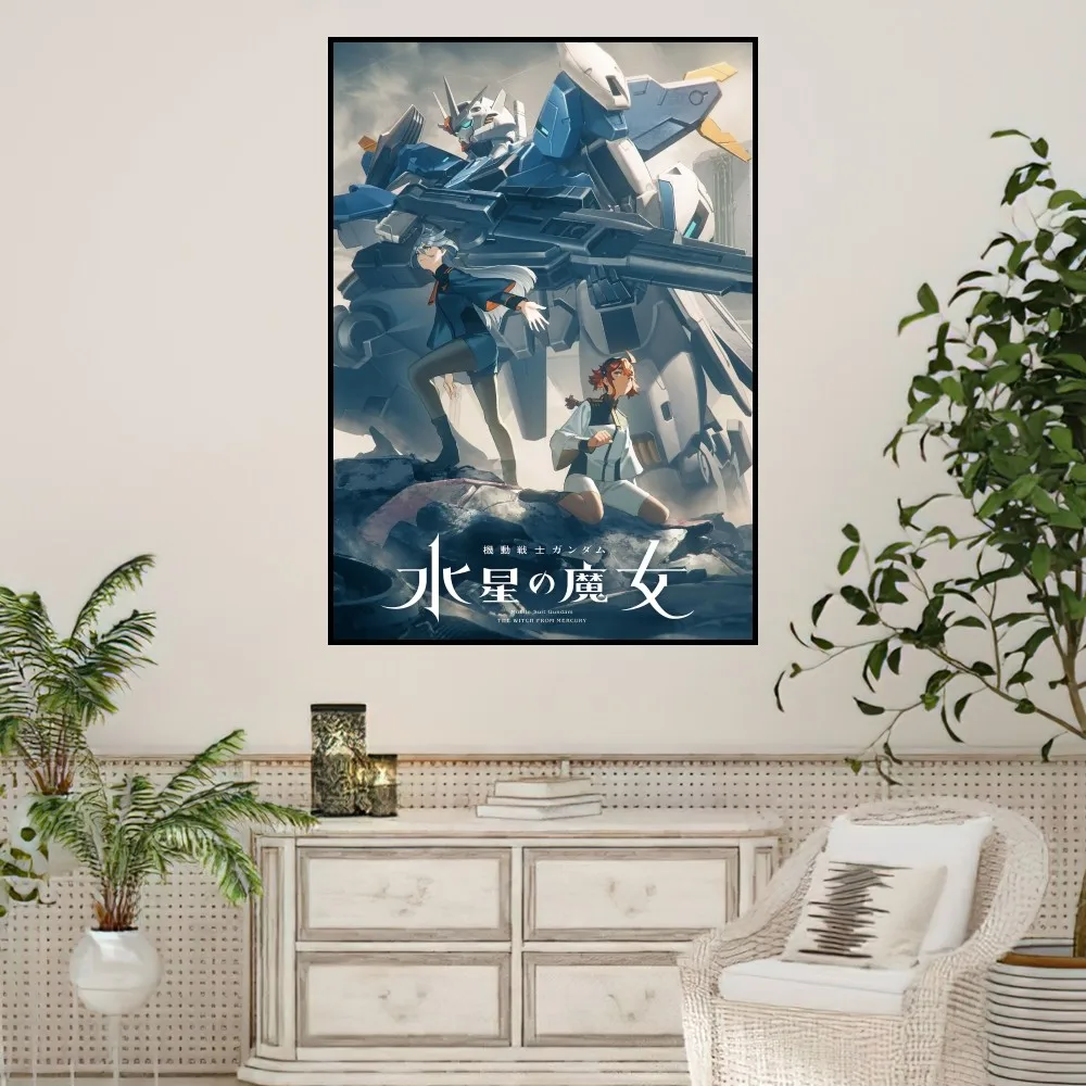 Mobile Suit Gundam WITCH MERCURY Poster Prints Wall Sticker Painting Bedroom Living Room Decoration Office Home Self Adhesive