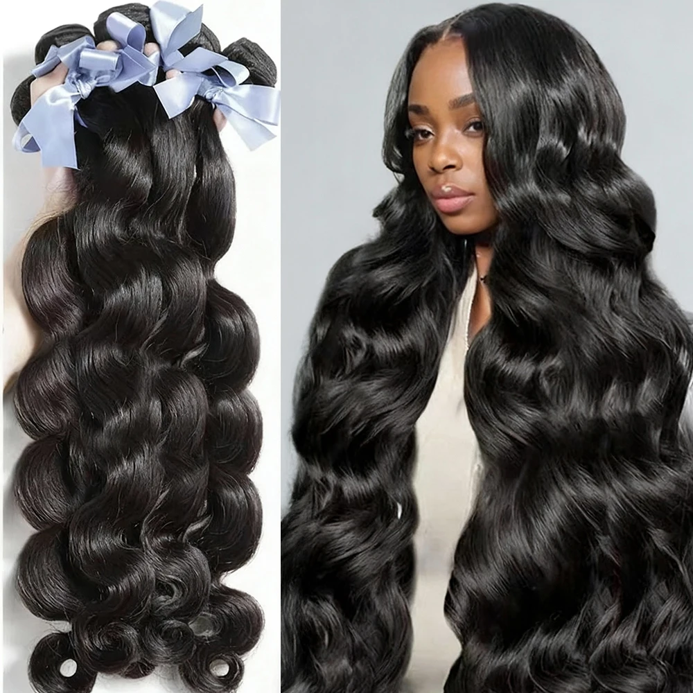 

40-дюймовые пучки объемных волн, человеческие волосы 12А, бразильские пучки натуральных необработанных волос, 100% человеческие волосы, необработанные пучки для наращивания, предложения