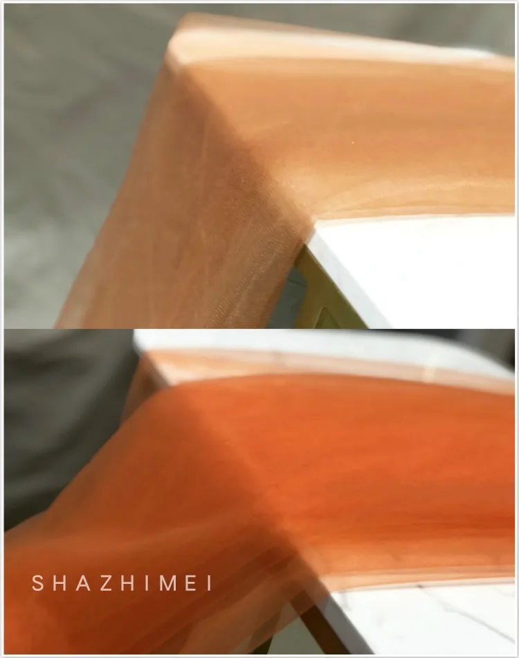 High-Grade Brick Orange Caramel Mesh Photo Shoot Background Layout Soft Yarn Designer Fabric Fabric