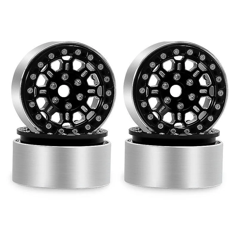 4pcs Metal 1.9" Beadlock Wheel Rim Wheel Hub for 1/10 RC Crawler Car Axial SCX10 Trxs TRX4 RC4WD D90 YK4102