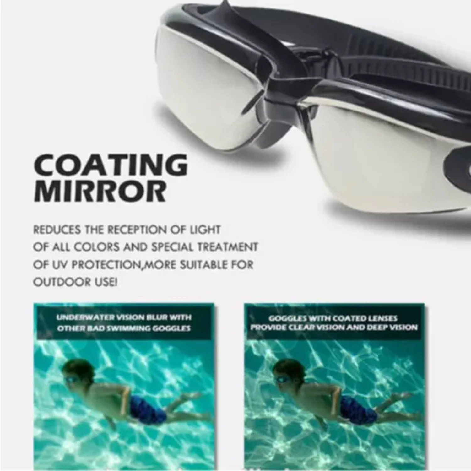 

2X Swimming Goggles Adjustable Anti-Fog UV Protected Clear Swim Glasses Adult Gafas speedo para el mar Pool Swimming goggles men