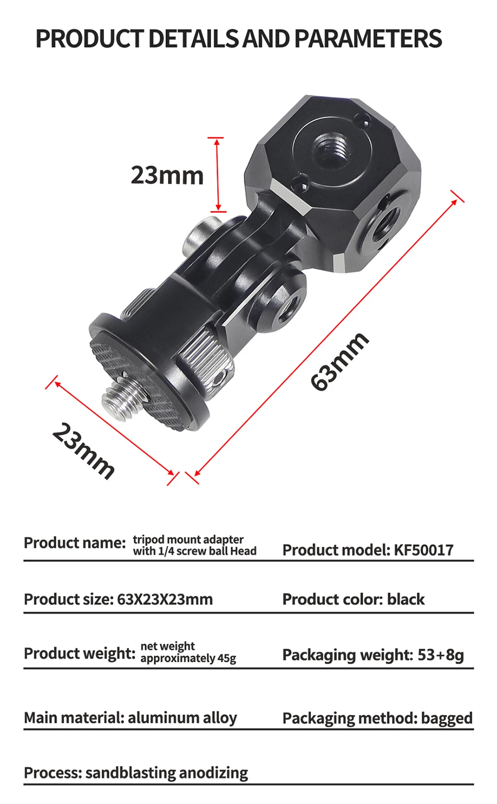 Mini Magic Cube Transfer Schraube Löcher ARRI 1/4 "3/8" Adapter für GoPro DSLR Kameras Käfig Flash Mikrofon Monitor stativ Halterung – Detail 38