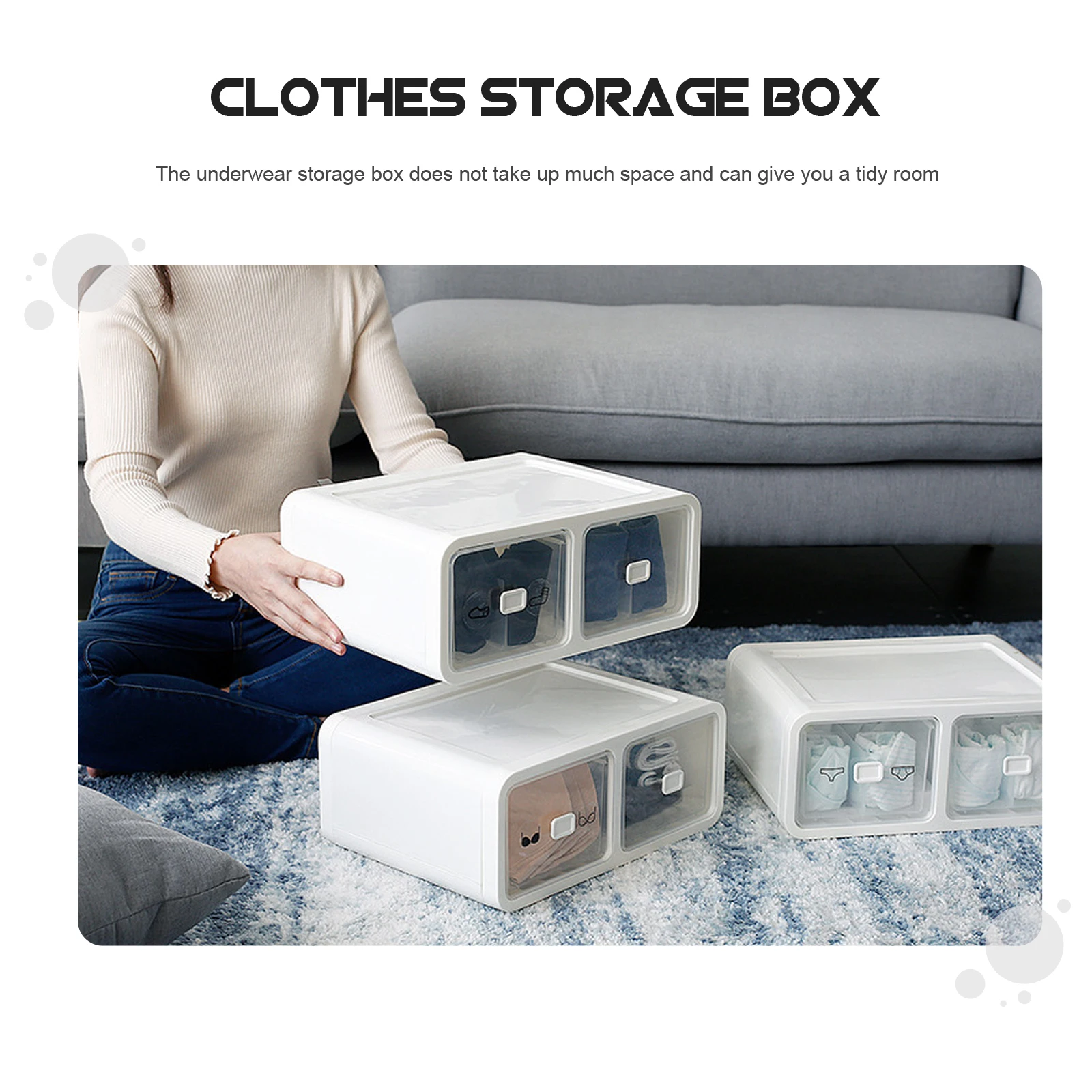 

Underwear Storage Box Drawers PP Material Wardrobe ganizer Sock Case Simple Underpants Box Tidy Room Non Deform