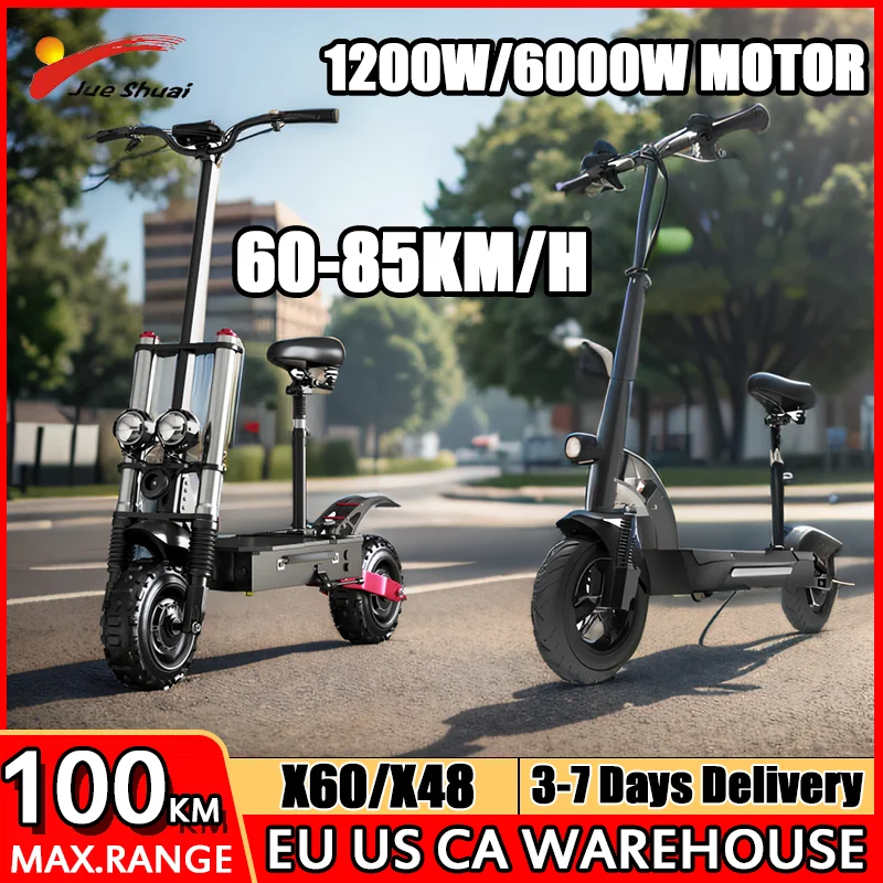 Electric Scooter X48 X60 60KM/H-85KM/H Speed Scooter Electric 48V 72V Lithium Battery 100KM Long Range E Scooter for Adults