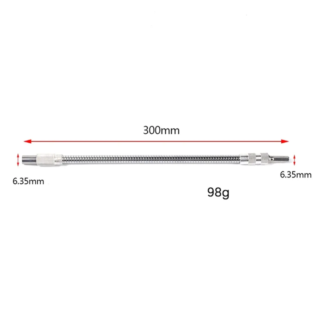 

1/4 Inch Hex Flexible Shaft 150-400mm Versatile Design Soft Shaft Carbon Steel Adjustable Flexible Shaft Bit Professional