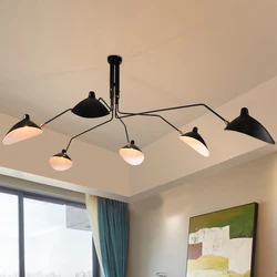 Modern Industrial Duckbill Chandelier Lighting Black Spider Serge Mouille Ceiling Lamp Nordic Home Decorations Iron Hanging Lamp