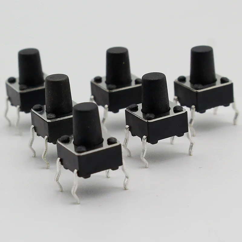 50pcs/lot 6x6x8MM 4PIN G93 Tactile Tact Push Button Micro Switch Direct Self-Reset DIP Top Copper