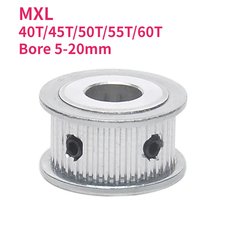 1 Uds MXL polea de distribución diámetro 5-20mm 40T/45T/50T/55T/60 ruedas síncronas de dientes accesorios de impresora 3D piezas para ancho de correa 6/10mm