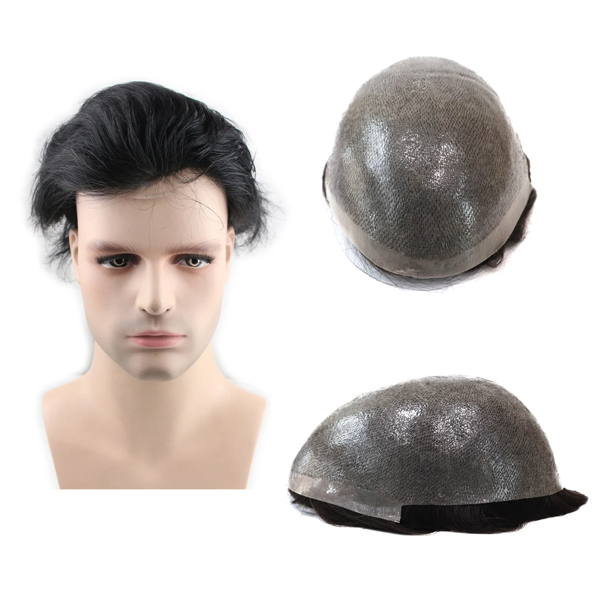 Hywel All V Loop Super Thin Skin V Men Toupee Hair Man Hair Topper Wig Men's Capillary Prosthesis Replacement System Hair