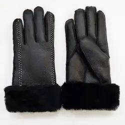 Sheepskin Leather Gloves Women Ladies Furry Fashion Go Out Cycling Warm And Windproof Gloves Winter Hot Sale
