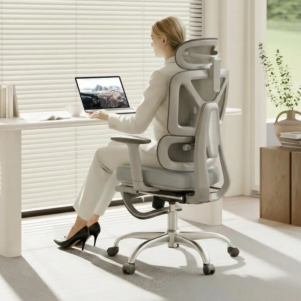 Ergonomic Office Chair with 6D Armrest, Seat Depth Adjustment, Lumbar Support, Quiet Rubber Caster, High Back Mesh Gaming Chair